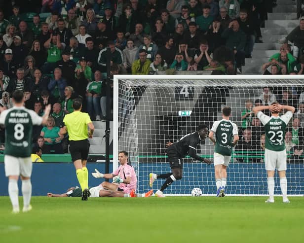 Hibs players show dejection