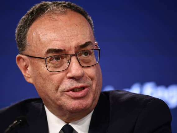 Andrew Bailey at a press conference
