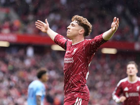 Liverpool’s Victor Munoz celebrates