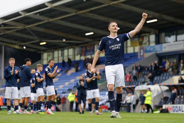 Will Boyle celebrates Shrewsbury Town’s victory over Salford City