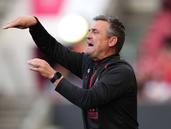 Bristol City manager Michael Skubala reacts