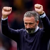 Rangers manager Derek McInnes celebrates victory over Aberdeen