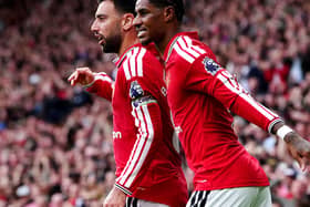 Rashford and Fernandes celebrate
