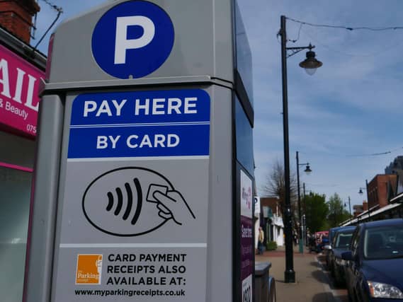High street parking meter in Eastleigh, UK