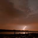 A lightning storm hits Blyth on the Northumberland coast