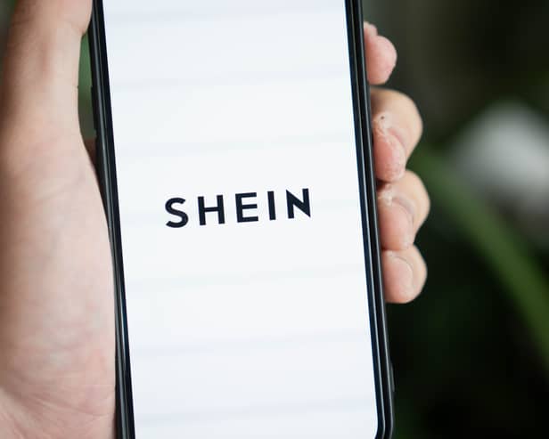 The Shein website on a smartphone screen