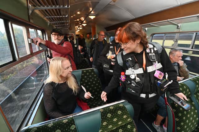 Sophie Bow-Bryant checks Sarah Graham’s ticket