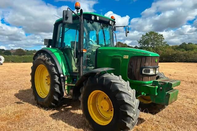 The 2003 John Deere6420, 4WD tractor that sold for £17,500.