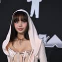 Lisa wearing a white gown with hood at the MTV Video Music Awards.