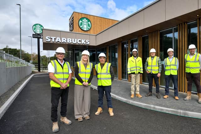 From left: Pete Allworth from Morris Property, Lucy Fletcher from Shropshire Council, Phil Griffiths from Morris Property, Kanute Kindamba and Mathew Green from Shropshire Council, Robert Newrick from Rose Consultant and Gareth Edwards from Design and Planning Association
