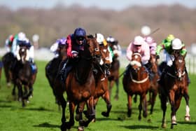 Mezcala on the way to winning to winning the Lincoln at Doncaster