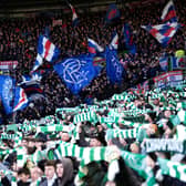 Celtic and Rangers fans in the stands at Celtic Park