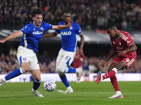 Alexander Isak scores against Ipswich