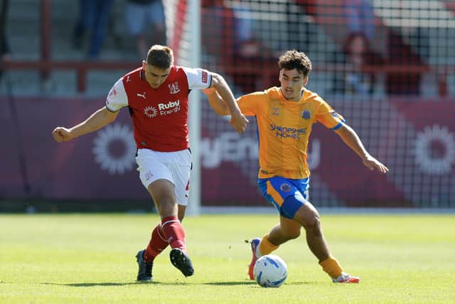 Kian McMahon-Brown made his first start for Shrewsbury Town