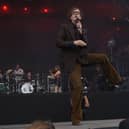 Pulp performing on the Pyramid Stage during the Glastonbury Festival at Worthy Farm in Somerset in 2025