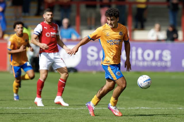 Kian McMahon-Brown made his first start for Shrewsbury Town