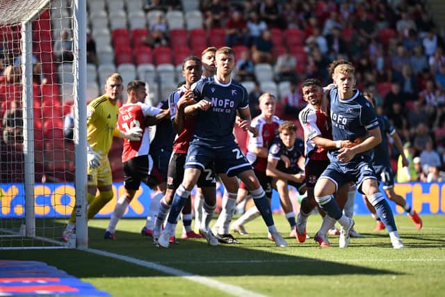 Action from Walsall's goalless draw at Exeter City