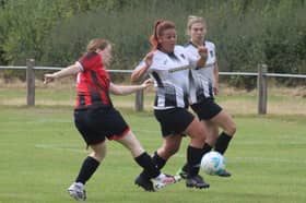 Caitlin O'Shea scores tor Talgarth Town Picture: Stuart Townsend