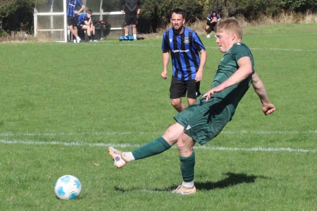 Joey Price scores the winner for Radnor Valley Pictures: Stuart Townsend