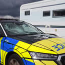 Damaged police car