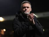 Graham Alexander applauds the Bradford fans