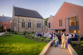 Guests at Oswestry School at the opening of The Grove 