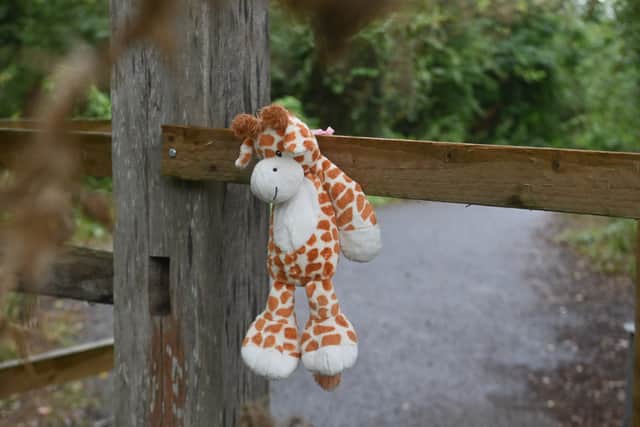 Tributes such as toys were being left at the scene