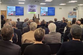 Speakers at Halls Commercial's 2025 property event at its offices in Shrewsbury