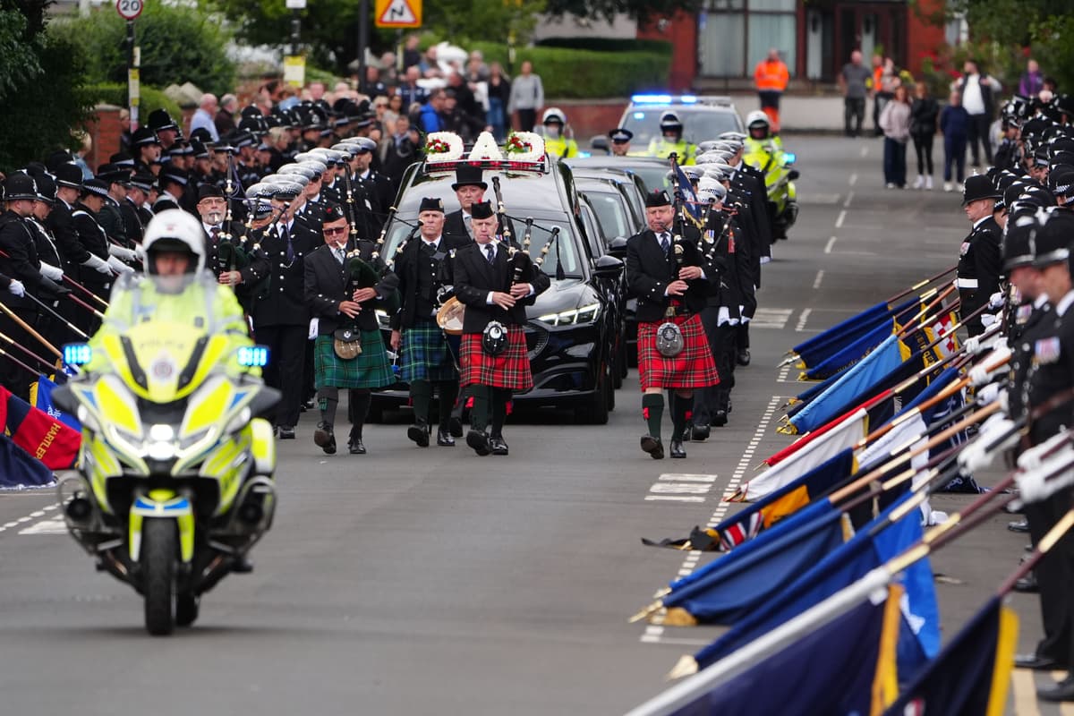 Hundreds of police line street at A66 crash colleague’s funeral
