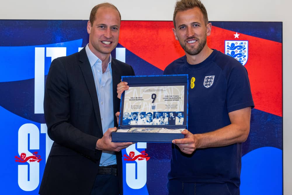 The Prince of Wales makes a presentation to Harry Kane