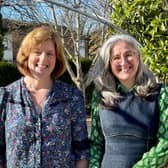 Lanyon Bowdler's HR manager Debbie Brooks and head of personal injury Dawn Humphries in Horatio's Garden at Robert Jones and Agnes Hunt Orthopaedic Hospital in Oswestry