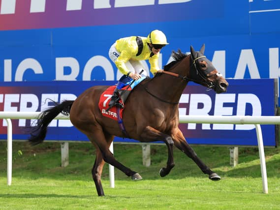 Waardah winning the Betfred Park Hill Fillies’ Stakes