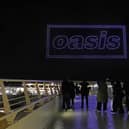 A drone light show over the Joie Stadium football ground at the Etihad Campus in Manchester