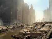 Photos of dust rising in the aftermath of 9/11 in New York City