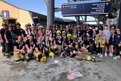 The 9/11 Memorial UK team members along with Cobb County Fire and Rescue Service Crew.
