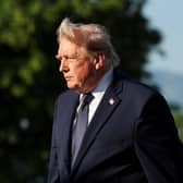 US President Donald Trump arrives at the G7 summit in Evian, France