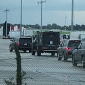 Security and cars at Dublin Airport
