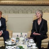 President Catherine Connolly and President Donald Trump at Aras an Uachtarain