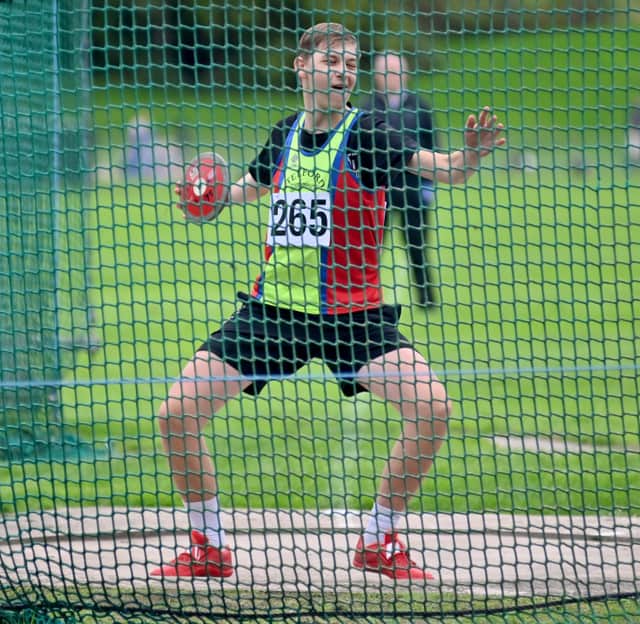 Kornell Rogaczewski (Telford) prepares to throw the discus at the Telford Games