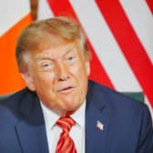US President Donald Trump during a meeting with Taoiseach Micheal Martin at Farmleigh House, Dublin