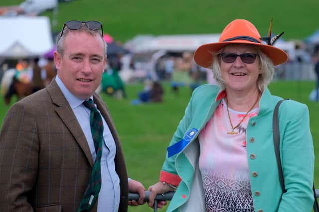 Kington Show Chairman Alex Ross and Show President Annabelle Sankey at the main ring on show day.