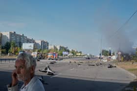 A petrol station was hit by a Russian drone