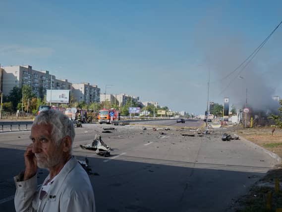 A petrol station was hit by a Russian drone