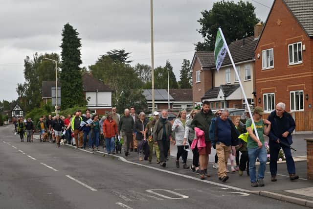 A group of villagers have gathered for one last time to protest plans for a proposed 800-home development in Albrighton