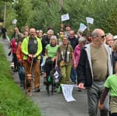 A group of villagers have gathered for one last time to protest plans for a proposed 800-home development in Albrighton