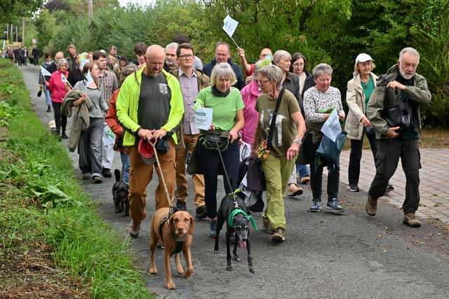A Protest walk has taken place in Albrighton, where they are fighting a huge housing development.