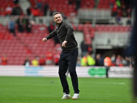 Middlesbrough manager Kim Hellberg celebrates a win