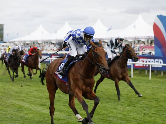 Highwayman and Saffie Osborne win the Betfred St Leger