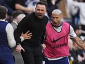 Roberto De Zerbi and Richarlison celebrate