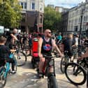 Rider at start of DnB ride Victoria Square 